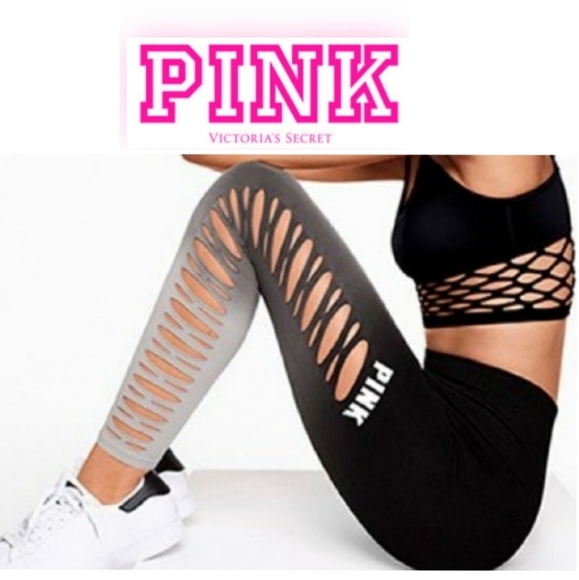 VS PINK COOL & COMFY CUT OUT TIGHTS - Picture 2 of 13